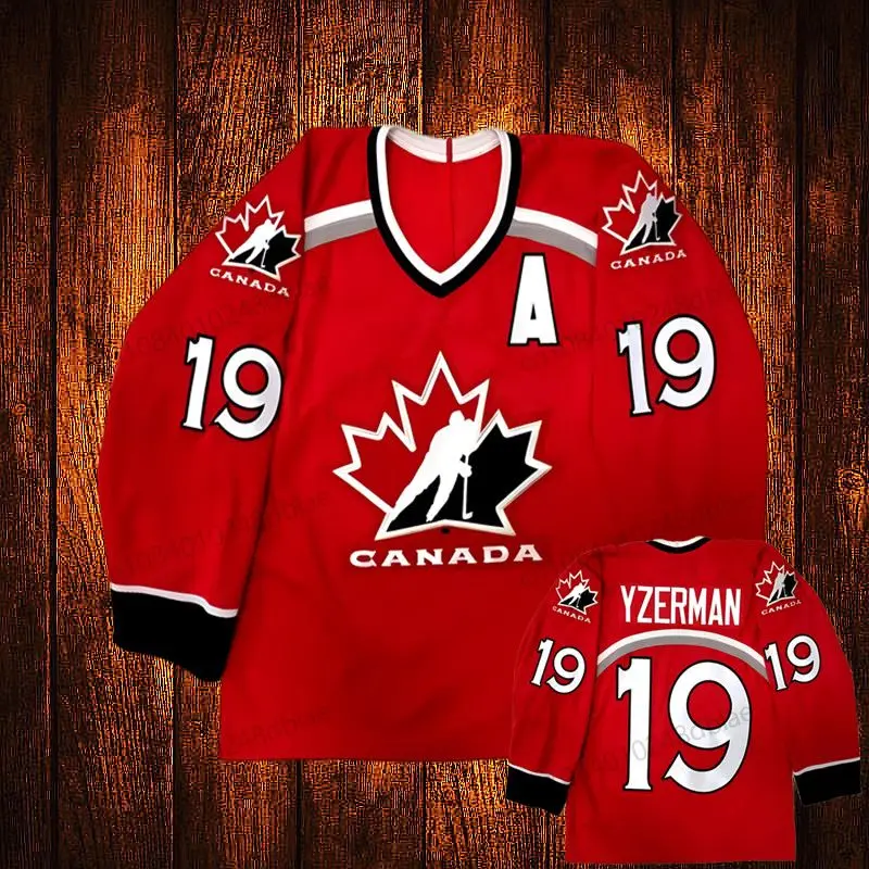 Ice Hockey Jerseys Vintage 2014 1998 Wayne Gretzky Yzerman Sidney Crosby Canada Embroidery Hockey Jersey Youth Kids Adult Any Size