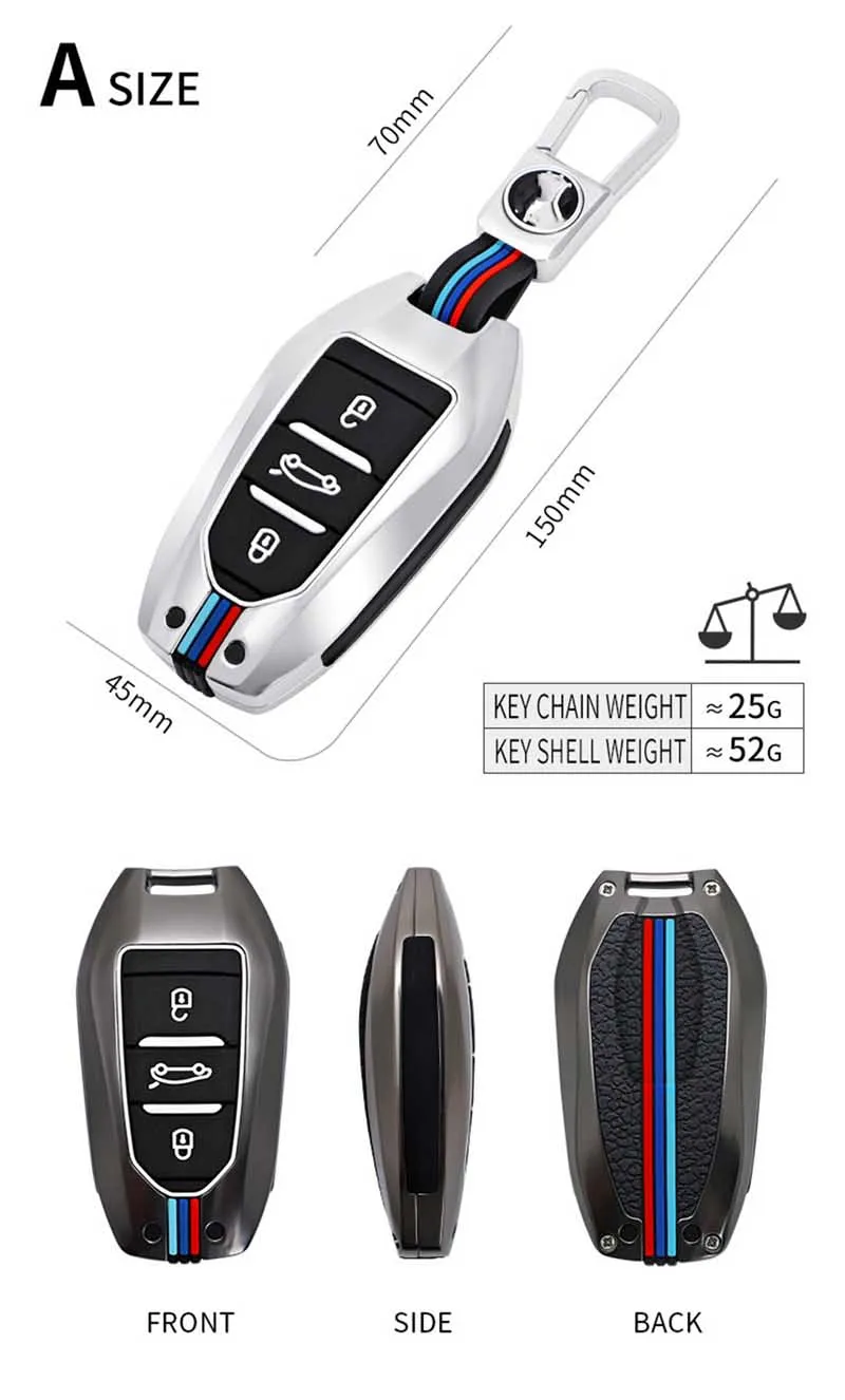 Copertura Della Cassa Chiave dell'automobile Per Peugeot 207 3008 208 308 2008 307 508 5008 407 301 206 Citroen c1 c2 c3 c4 grand picasso c5 ds 3 5 Auto - S20832afaa4754e7480b05a852fe3dd67X