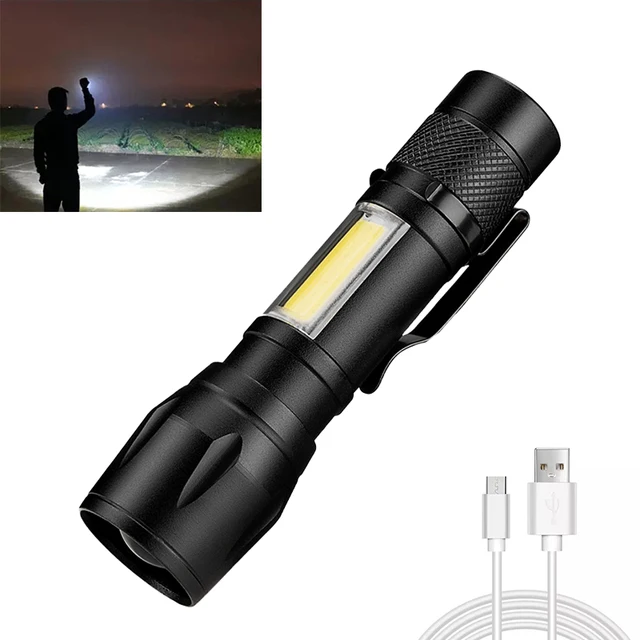 Rechargeable Led Flashlight Portable High Power Zoomable Flashlights Waterproof Q5 Flashlight For Outdoor Camping Fishing
