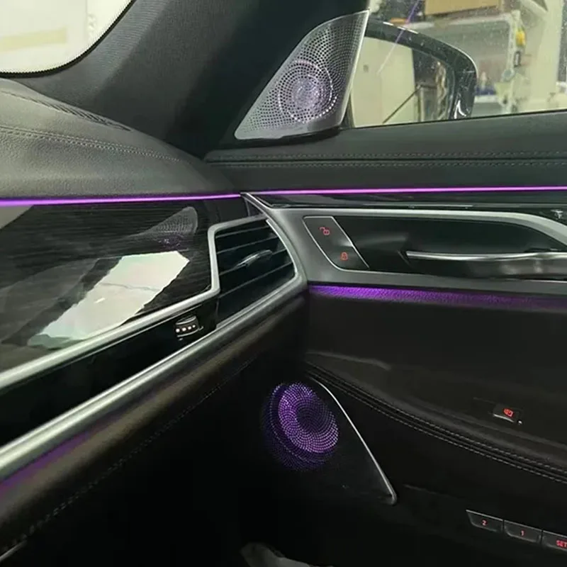 자동차 미드레인지 트위터 하이파이 음악 스테레오 경적 주변 조명, BMW 신제품 7 시리즈 G11 G12 11 컬러 LED 스피커 커버