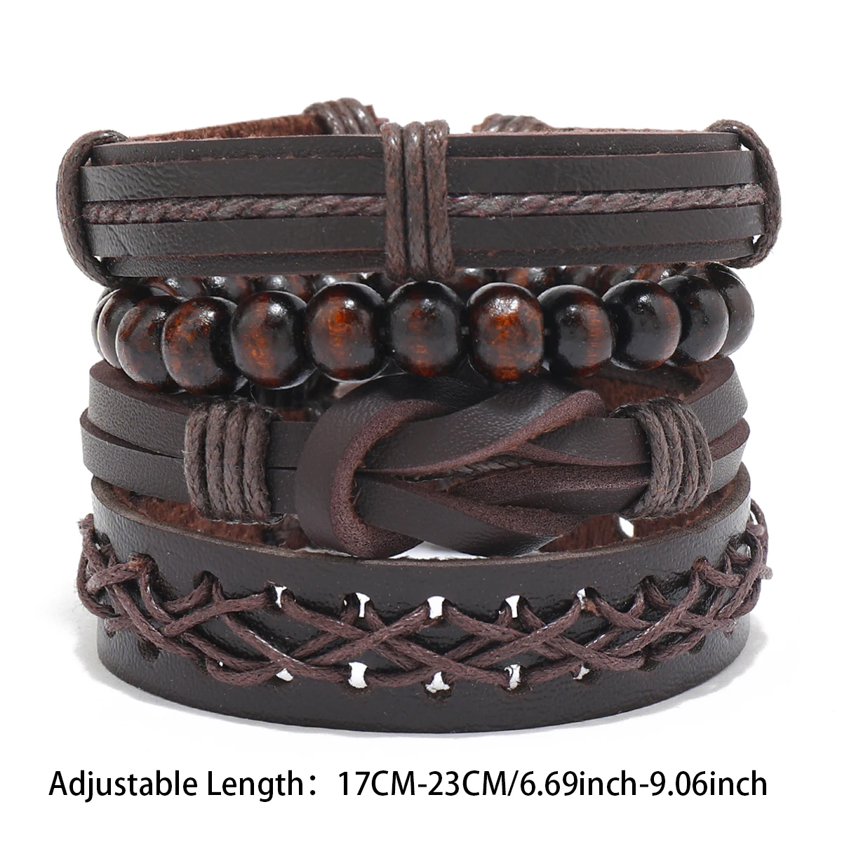 Bracciale uomo multirance perline di legno e Buddha