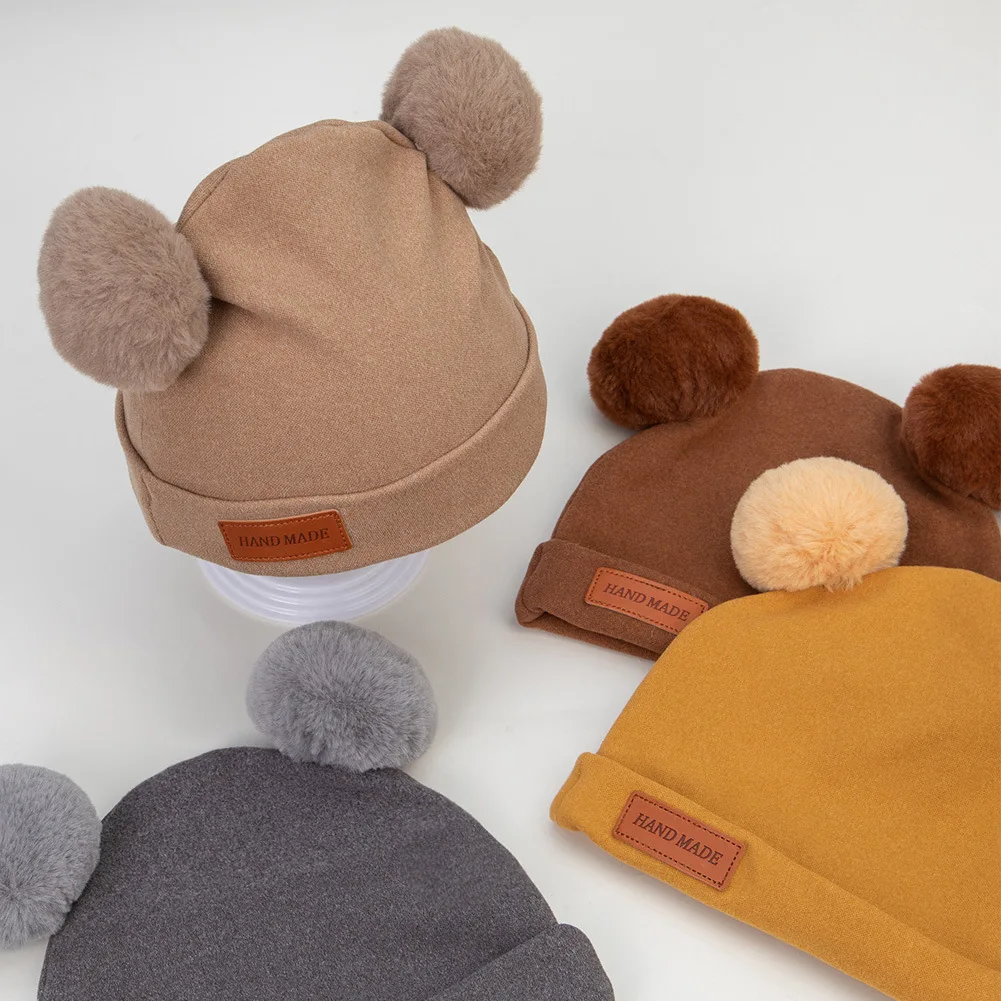 

1pc Pure Cotton Cute Baby Hat Soft Elastic Newborn Warm Beanie Cap Double Layers Bonnet Turban for 0-12 Months Baby Boys Girls
