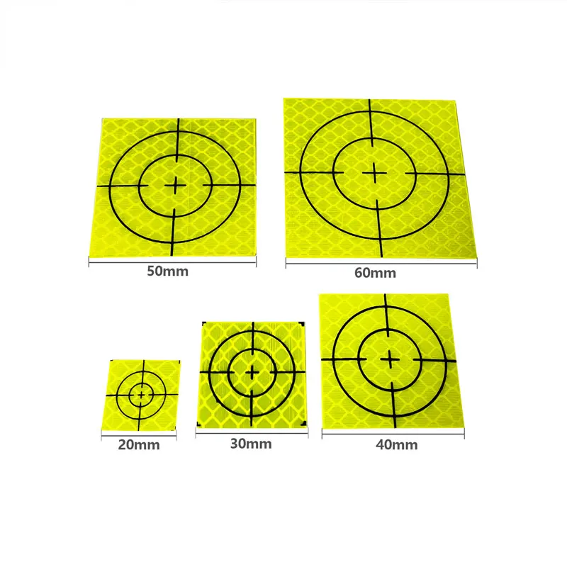 

Fluorescent Green 100 Pcs Reflector Sheet Reflective Tape Target Total Station 20/30/40/50/60mm