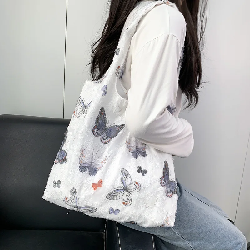 Chinese Style Embroidery Art Ink Painting Small Fresh Canvas Bag Women's Shoulder Bag Handbag Vest Bag Hanfu Handbag Gift Pouch