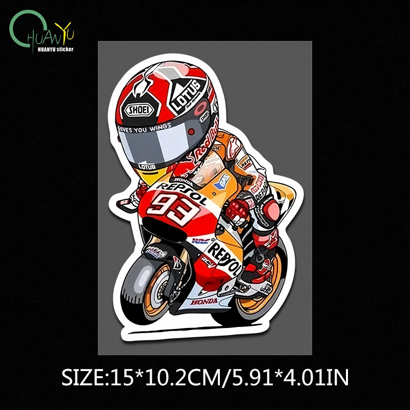 Daijiro Kato MotoGP Racing Sticker Decal - Cartoon Super Bike Design For Cars & Motorcycles
