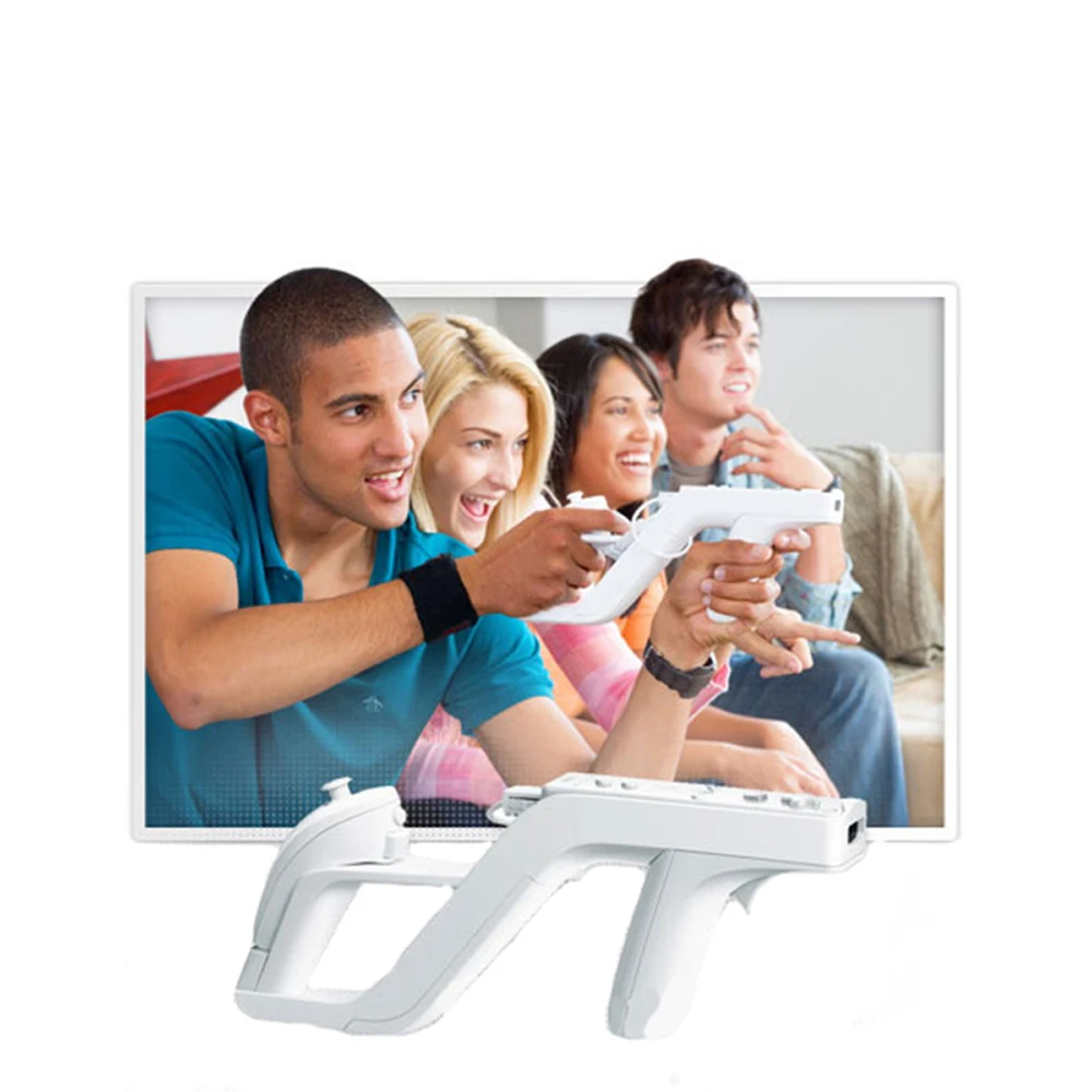 Remote Controller For Wii Zapper Gun Detachable Shooting Gun For Wii Controller Gaming Accessories White