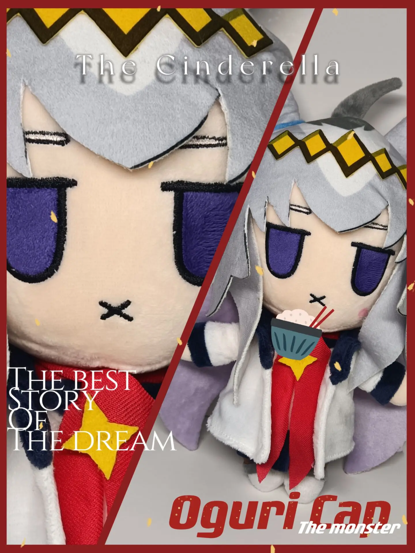 

Anime Umamusume: Pretty Derby Oguri Cap Cosplay Cute Little Monster Doll Plush Stuffed Pillow Cushion Mascot Toys Fans Gift