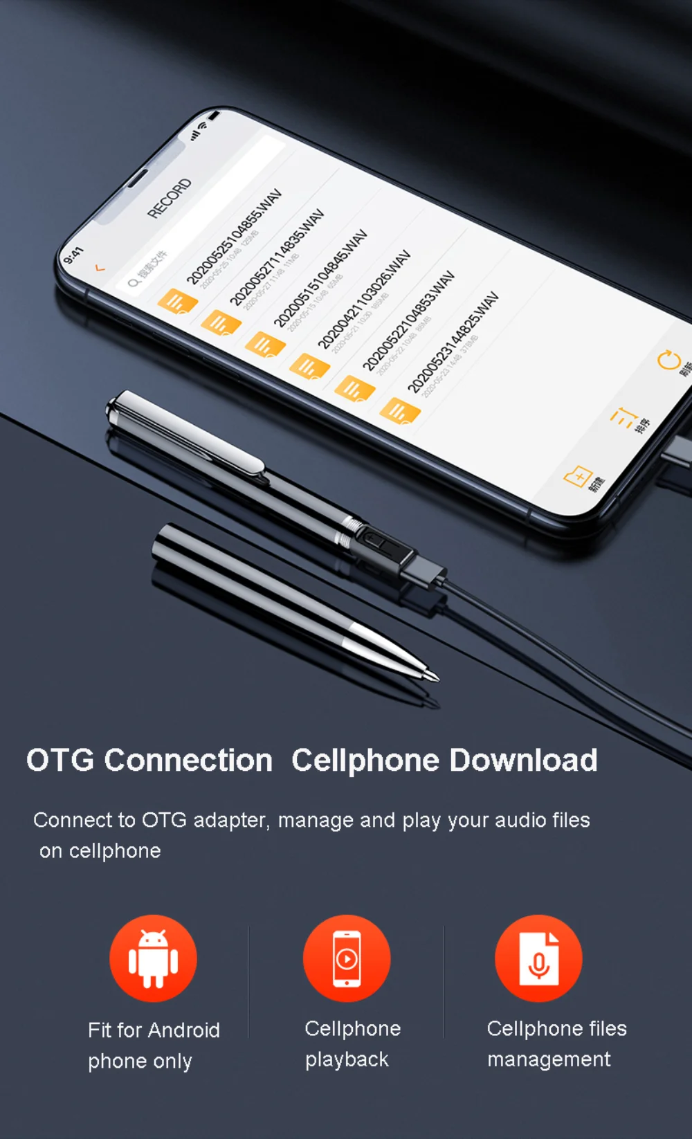 Dictaphone Numérique Portable 8 Go - Enregistreur Vocal Professionnel, Simple D'utilisation