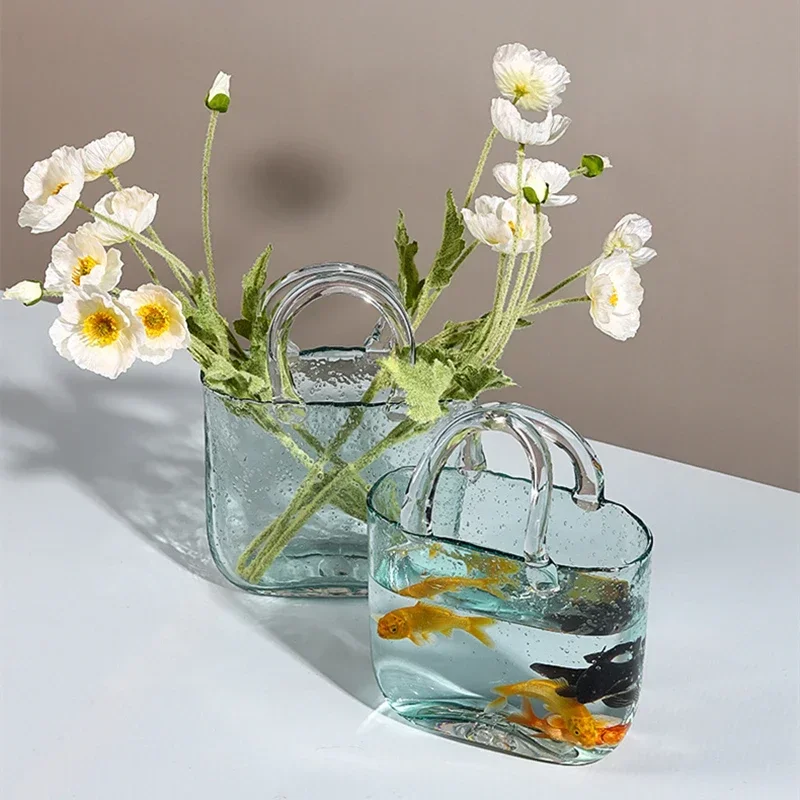 Glass Flower Vase Nordic Style Glasses For Plants Transparent Bubble Glass Flower Vases Flower Pot Home Decor Table Ornaments