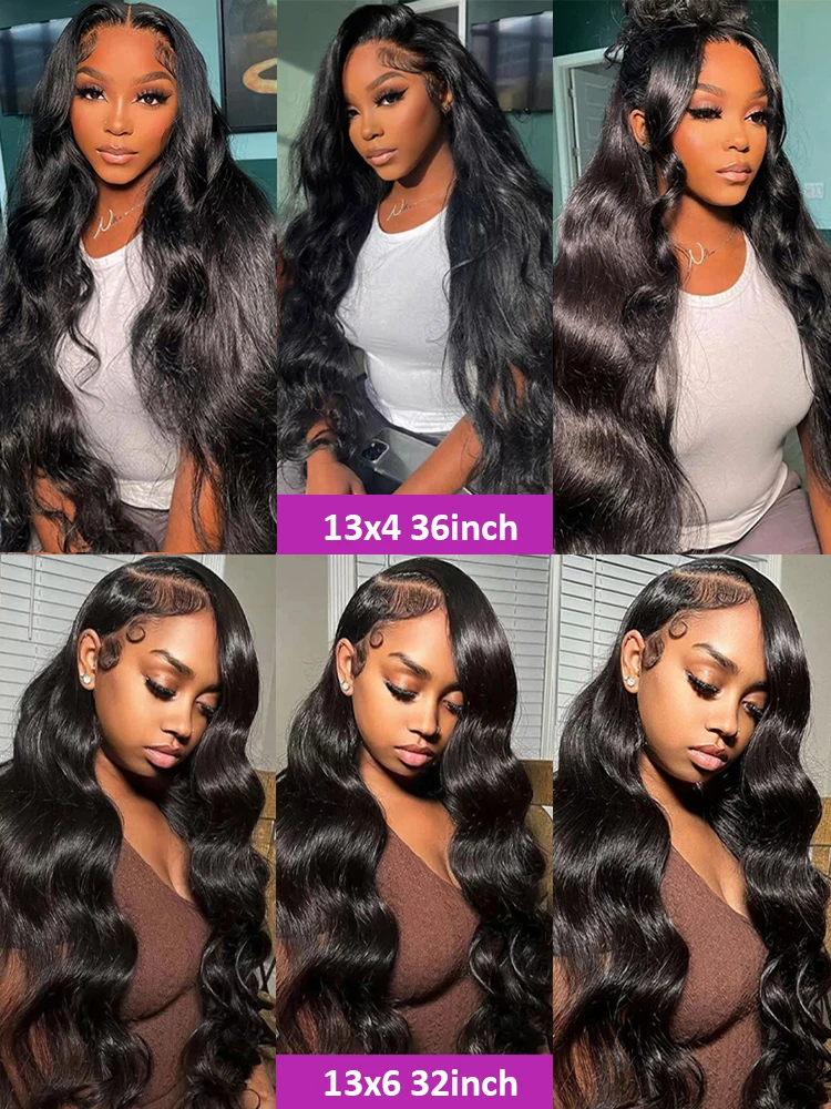 30 40 Inch 360 13x6 Body Wave Lace Front Human Hair Wigs Brazilian Loose Water Wavy Human Hair Lace Frontal Wigs For Black Women
