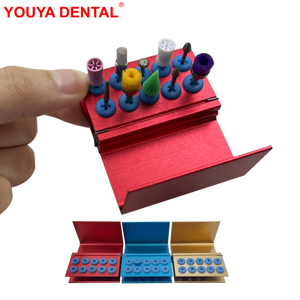 1 Pz 10 Fori Frese Dentali Scatola Organizer Odontoiatria Laboratorio Autoclavabile Frese Dentali Supporto Blocco Per Frese Ad Alta Velocità E Frese A