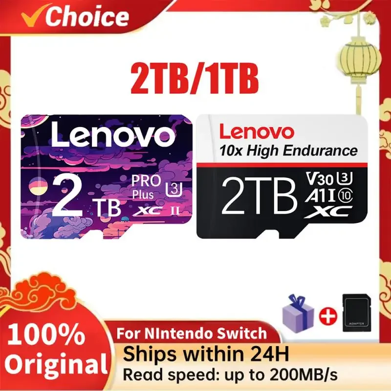 Lenovo Class 10 2Tb Micro Tf Sd Card 1Tb 512Gb 256Gb Flash Sd Memory Card 128Gb Impermeabile Cartao De Memoria Per Nintendo Switch