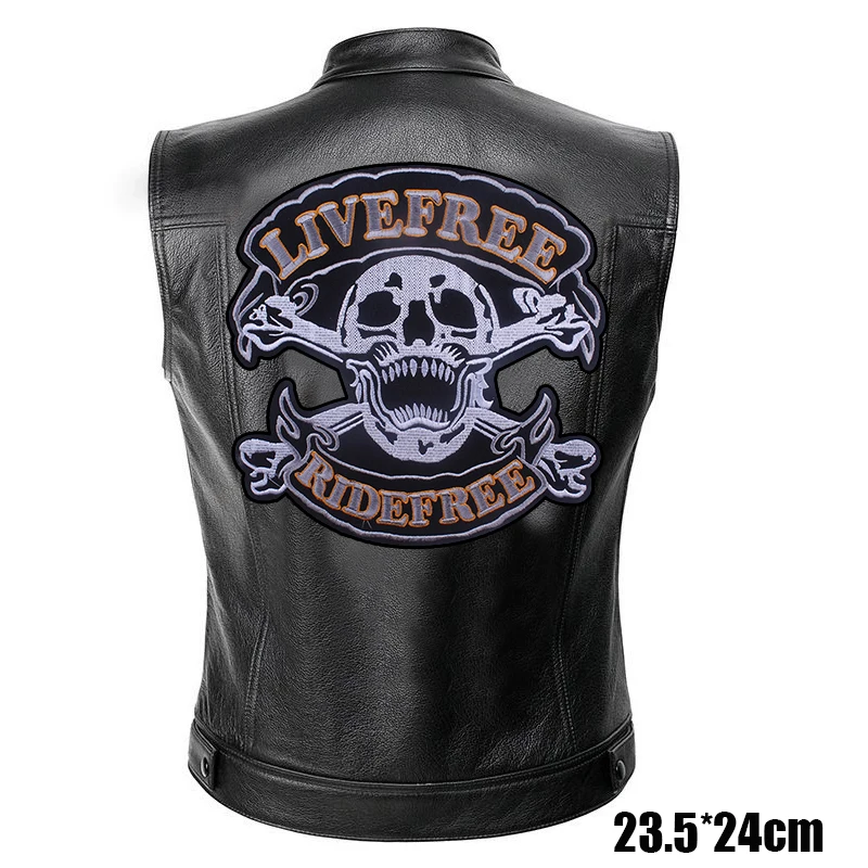 Lederjacken- und Jeans-Patches: Große, aufbügelbare Rückenpatches für Kleidung, DIY, Motorrad, Biker, Punk – Aufnäher und Abzeichen – Detail 27