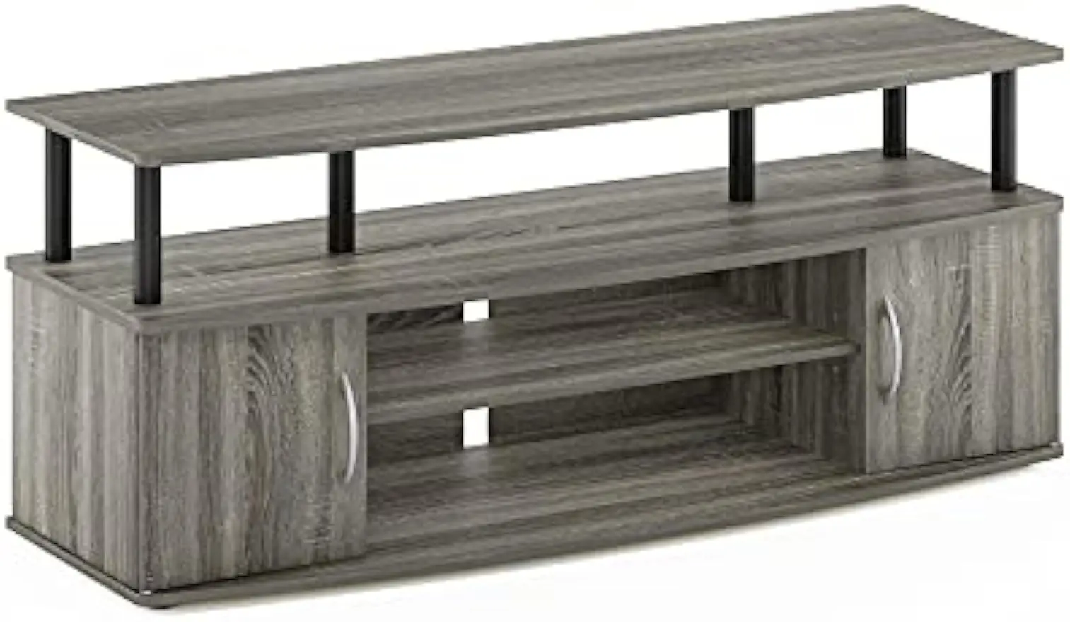 Furinno JAYA Large Entertainment Stand for TV Up to 55 Inch, French Oak Grey/Black