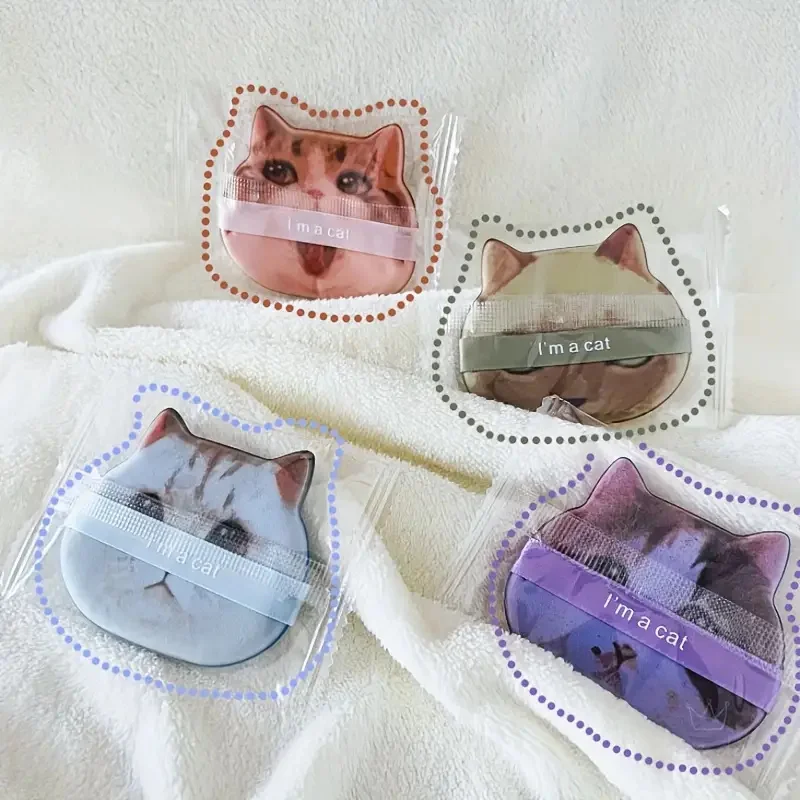 4pcs Cute Cat Air Cushion Powder Puff Air Cushion Powder Puff Liquid Foundation Face Concealer Cream Cosmetic Piff Beauty Tools 4