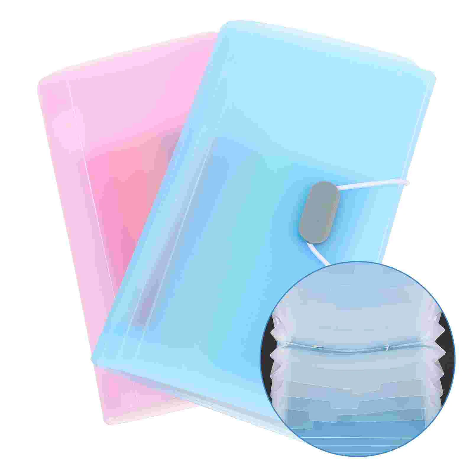 

2 Pcs Note Storage Folder Expanding File Mini Paper Abs Document Holder Receipt