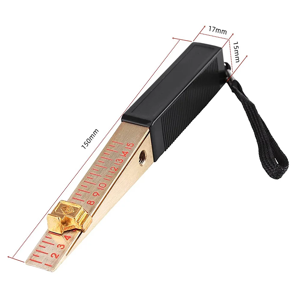 

Factory Indoors Feeler Gauge Wedge Feeler 0.5mm 1-15mm 1PC Copper Plated Measuring Tool For Door Gap Measuring