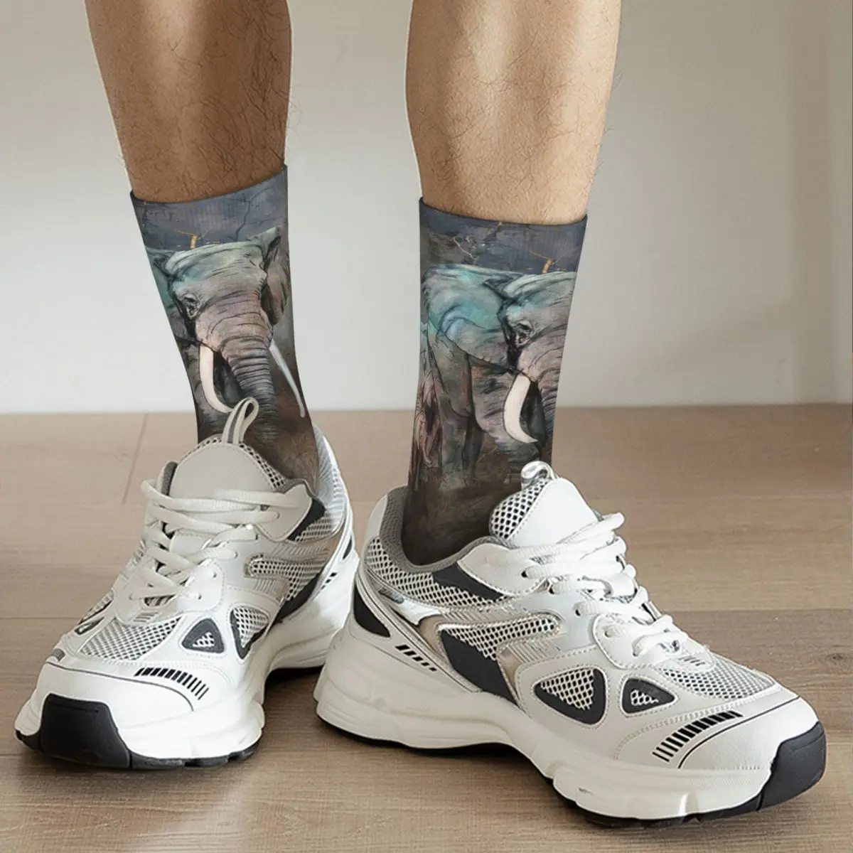 Elephant Herd Digital Art Adult Socks Unisex socks,men Socks women Socks men s crew short cotton socks ankle sock men non slip stripes digital socks harajuku style men women absorb sweat socks 2020