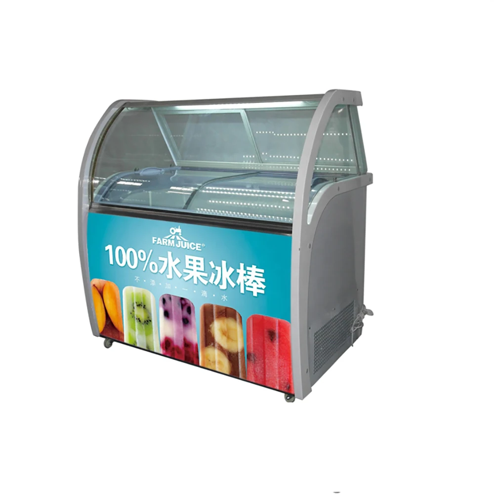 

Gelato Ice Cream Freezer Display Hard Ice Cream Showcase with Stainless Steel Box