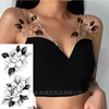 Sketch Flowers Sketch Tattoo Rose Blossoms Black and White Flowers Temporary Tattoos Sticker size: 4