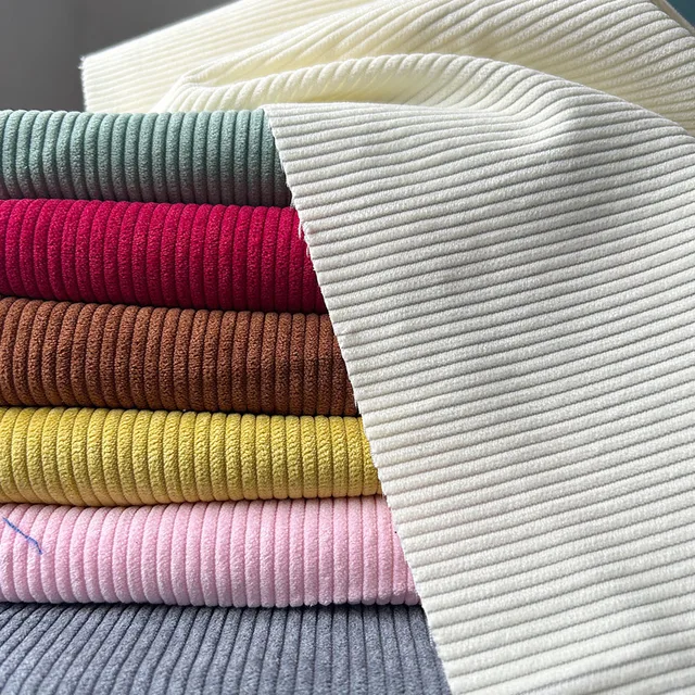 Velvet Touch Stripe Corduroy Fabric Solid Color 1x1.5m For Sewing Women Girl Dress Romper Jacket Autumn Apparel Crafts Materials