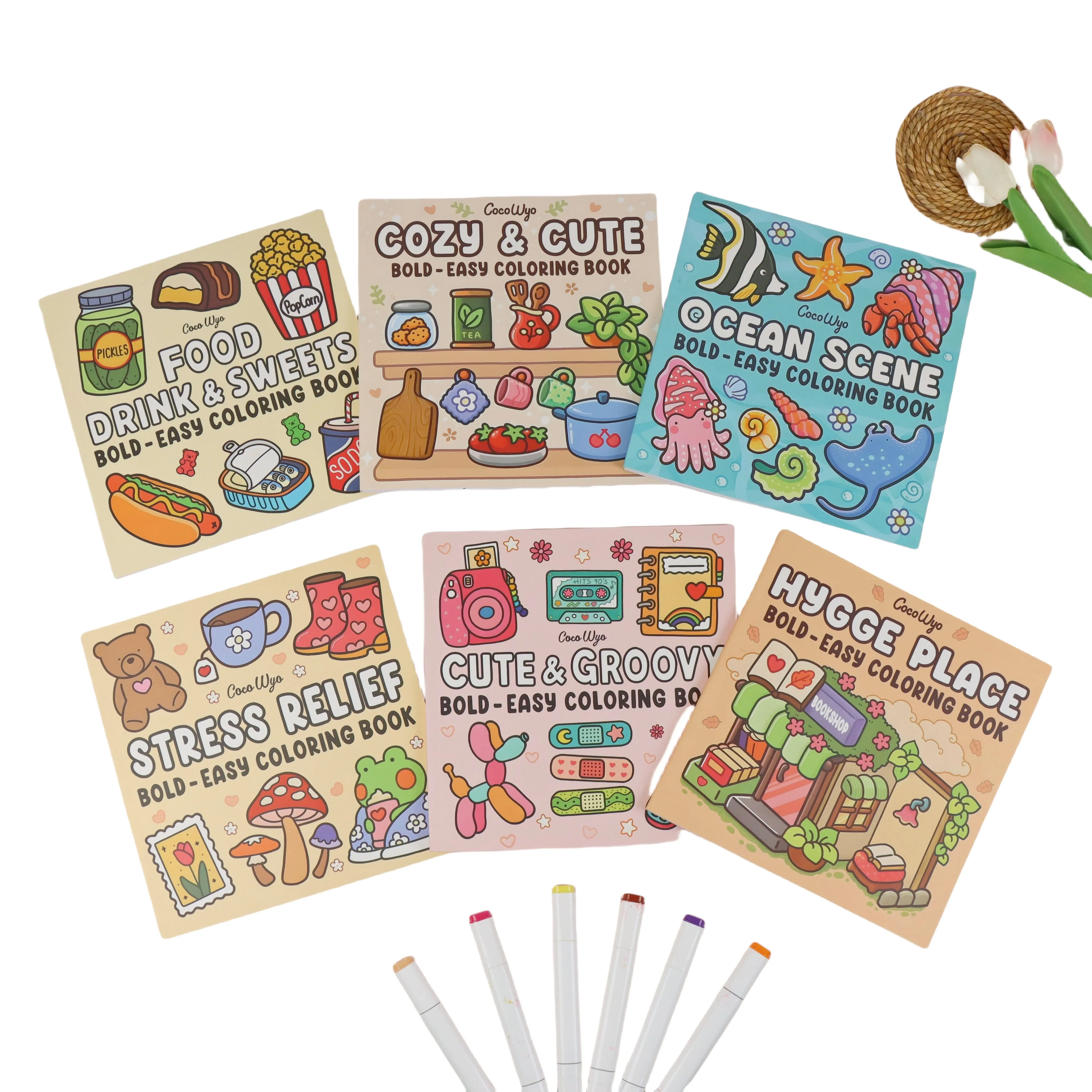 Relaxing Coloring Book for Adults and Teens Bold Easy-to-follow Patterns and Girl Moments