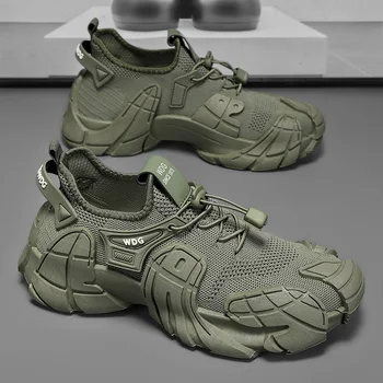 Scarpe da uomo estive con calzino a piedi nudi Scarpe da passeggio casual traspiranti quotidiane da uomo Scarpe da ginnastica da corsa alla moda Scarpe comode da tennis con piattaforma 1