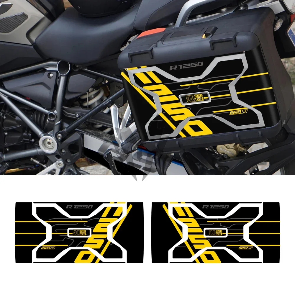 For Vario Case 2004-2012 40 Year GS R1250GS Triple Black Decals Motorcycle Graphic Sticker