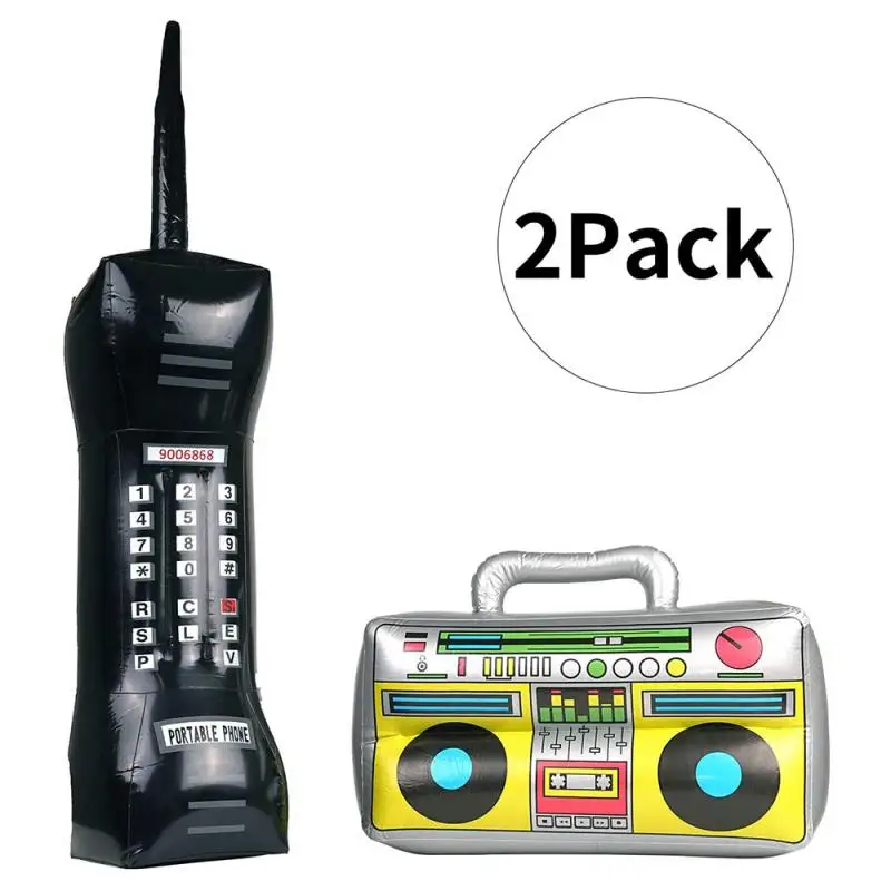 Caja inflable de 3 piezas de radio Boom y accesorios inflables para  teléfono móvil para decoraciones de fiesta 80s 90s
