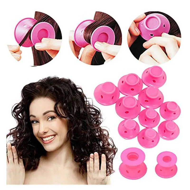 Hair Styling Tool Hair Curling Tools 10pcs Heatless Hair Curlers No Heat Hair Rollers Soft Silicone Curls Sleeping Lazy Curling Rods Wave Formers Styling Tools