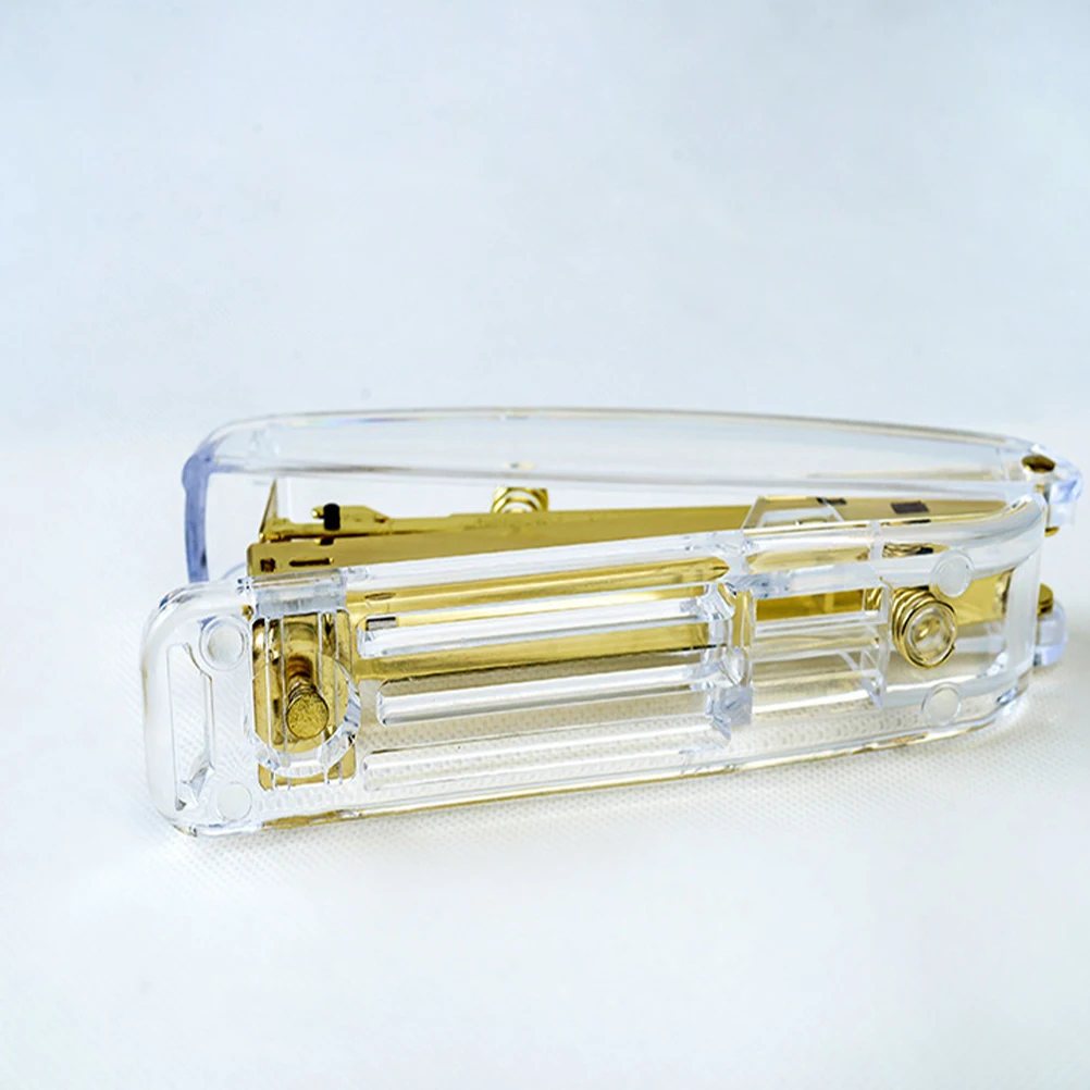 Desktop Stapler Stationery Accessories Gift Transparent Acrylic Standard Stapler For Home School Office Gold hand stapler metal stapler office supplies