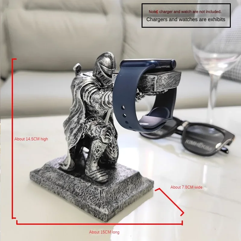 Creative Watch Stand Knight Smart Watch Stand Holder Storage Case Organizer Suit Apple Samsung Galaxy Charging Accessories