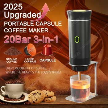 Macchina da caffè elettrica wireless portatile 3 in 1 Macchina per caffè espresso da 20 bar Ricaricabile tramite USB per macchina da caffè da viaggio da campeggio domestica 1