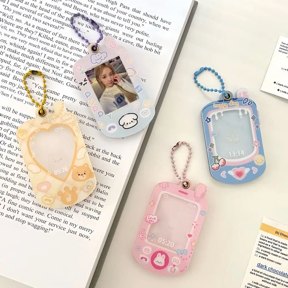 Mini Phone Photocard Holder Kpop Idol Photo Card Frame Kawaii Hanging Picture Card Holder Acrylic Display Photocard Protector 4