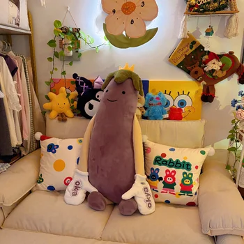 Okya Eggplant King Almohada de Peluche para Dormir y Abrazar, Muñeco de Peluche con Sonido, Cojín de Peluche para Dormir, Ayuda para el Sueño, Peluche Relleno para Cama 1