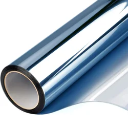 Silver Transparent Self-Adhesive UV-Proof Privacy Glass Film - 30x100cm (Blue Silver)