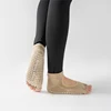 Women Backless Five Toe Yoga Socks Non-Slip Cotton Ladies Dance Ballet Socks Open Half Breathable Fitness Sport Sock for Pilates 5