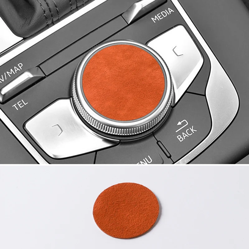 For Audi Sport 8V A3 S3 (2014-2019) Car Multimedia Knob Button Panel Cover Trim Sticker Made of Alcantara Interior Accessories