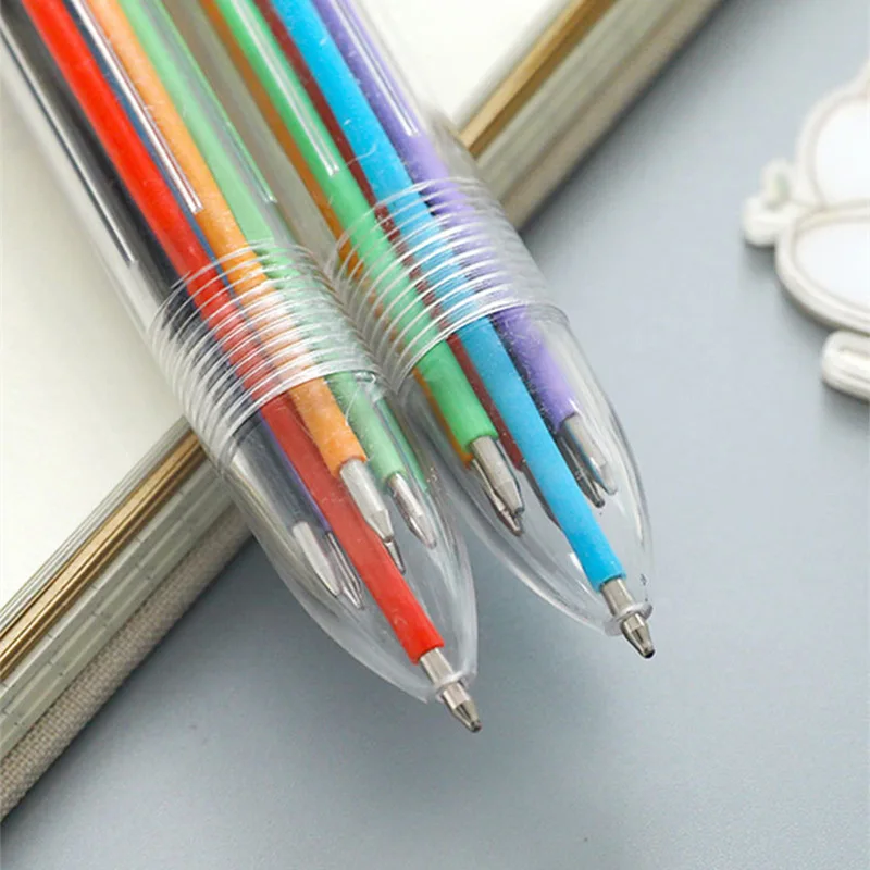 1–10 Stück bunter Kugelschreiber, 6 Farben in 1 Stift, mehrfarbiges Briefpapier – Detail 4