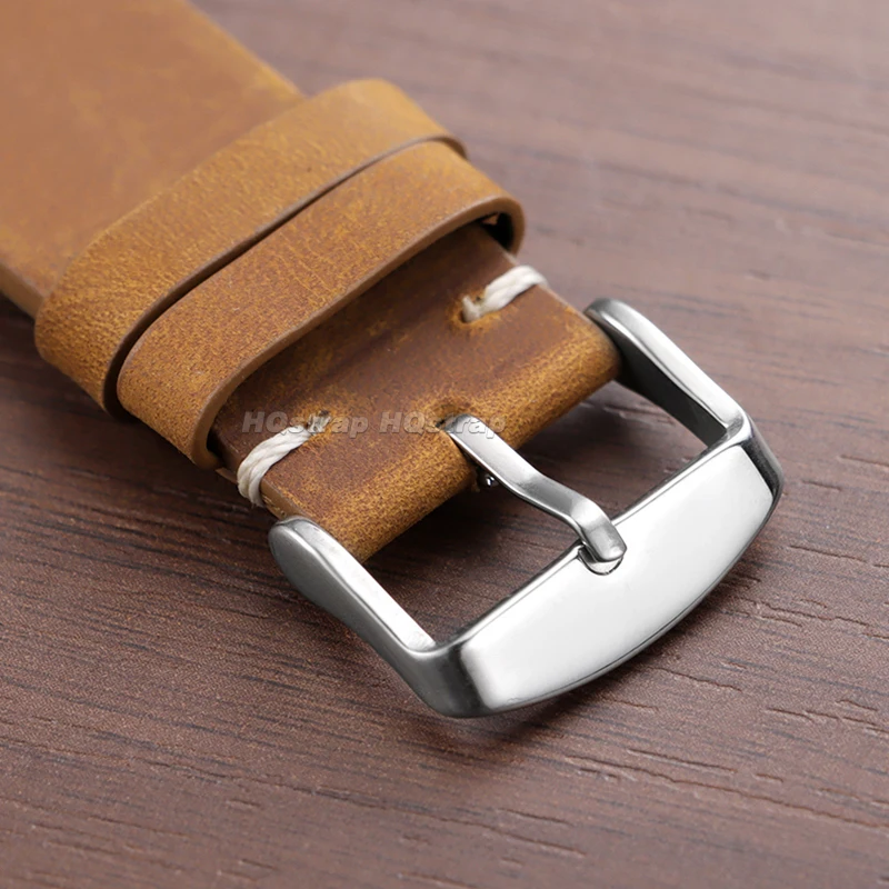 Handmade Vintage Leather Watch Strap - Retro Soft Cowhide Wristband, Multiple Sizes Available