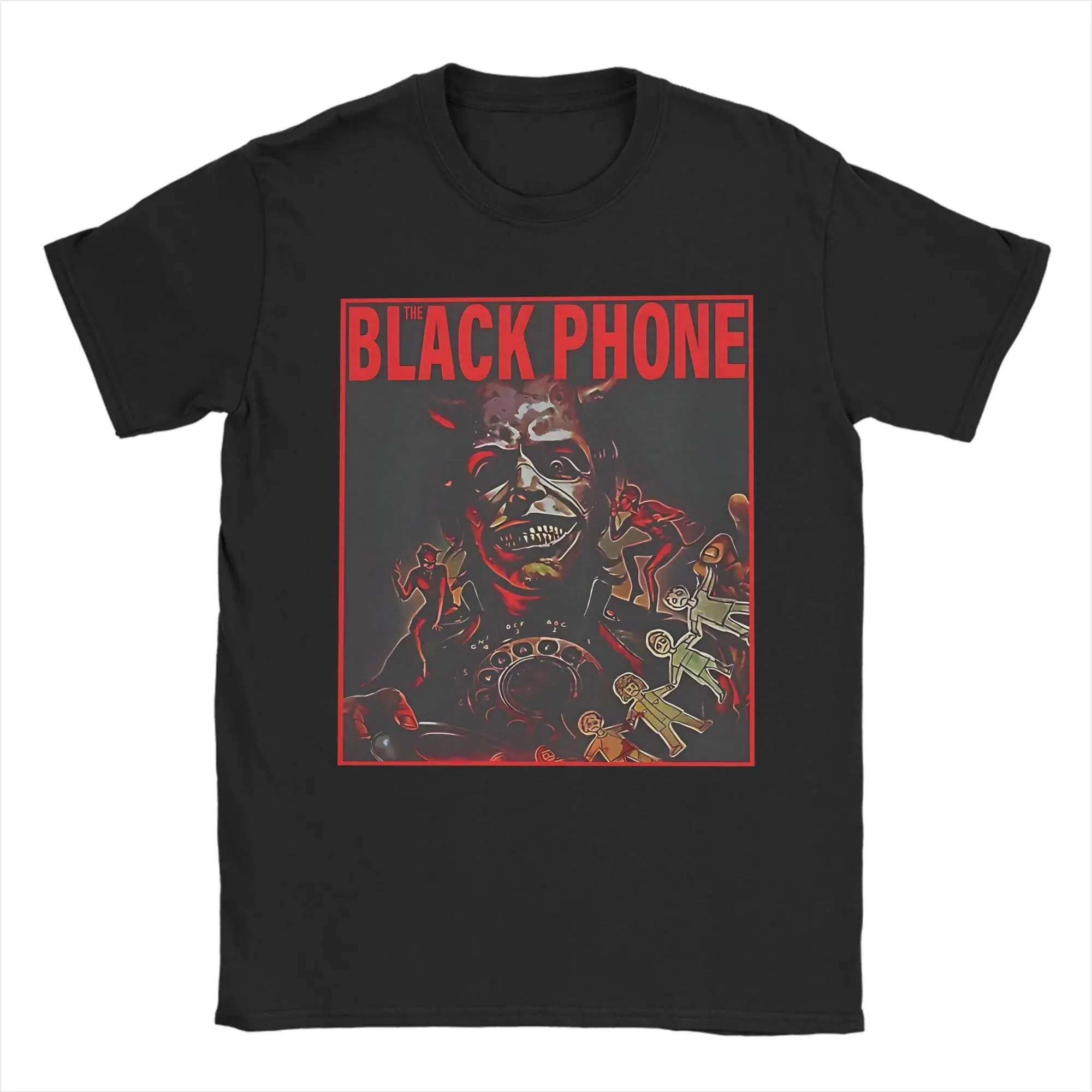 Vintage Horror Movie Graphic Crewneck T-Shirt - Men's Pure Cotton Short Sleeve Tee Gift
