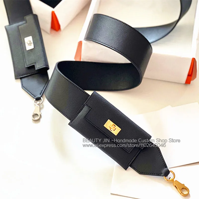 Kely Pocket Bag Strap 50mm Wide Leather Shoulder Straps Hand-stitched Pure  Steel Buckle - AliExpress