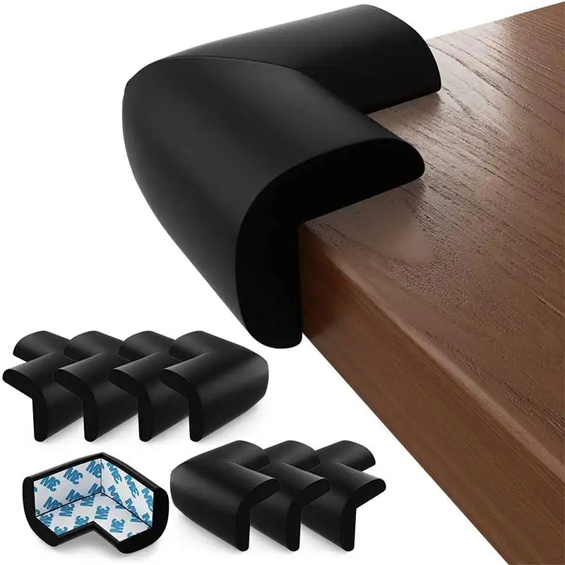 Safety Corner Protectors Guards,12 pcs Baby Proofing Safety Corner Furniture  Table Corner Protection, Kids Soft Table Corner Protectors for Child for  Furniture Against Sharp Corners(Black) 