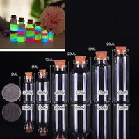 50X 2ML 5ML 10ML 15ML 20ML Small Cute Mini Plastic Bottles Vials Jars Containers Small Wishing Bottle PET With Cork Stopper Jars 2