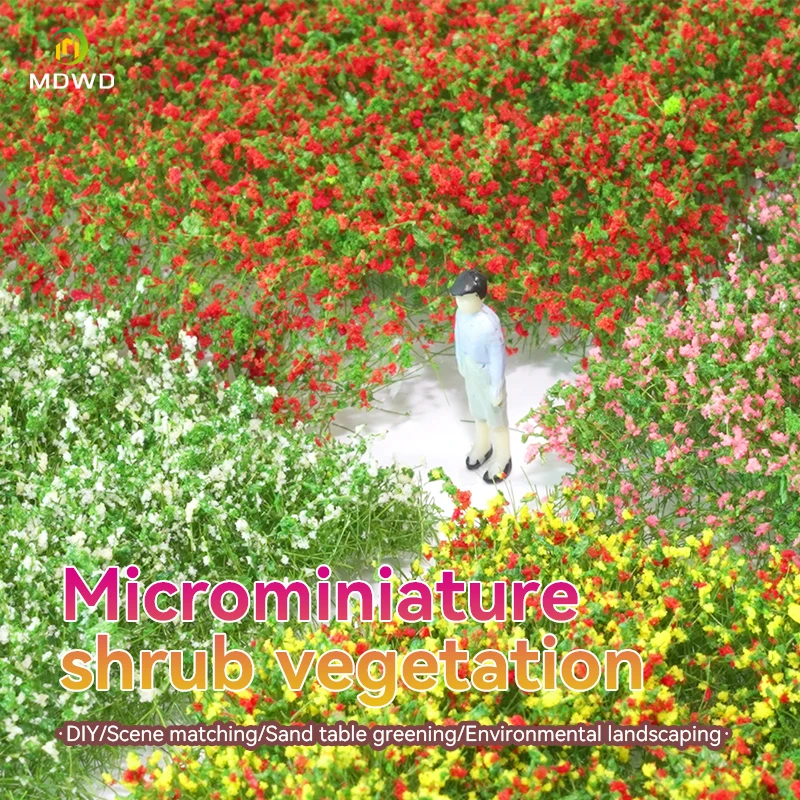 Mesh Filamentous Shurb Flower Model Vegetazione Leaf Powder Fine Particle Train Army Sand Table Model Scene Making Materiale Fai Da Te