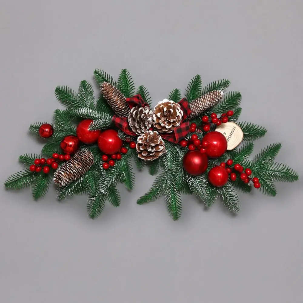 Exquisite Artificial Christmas Wreath Realistic Pine Cone PVCVine Ring Xmas Tree Garland DIY Simulated Window Hanging Decor