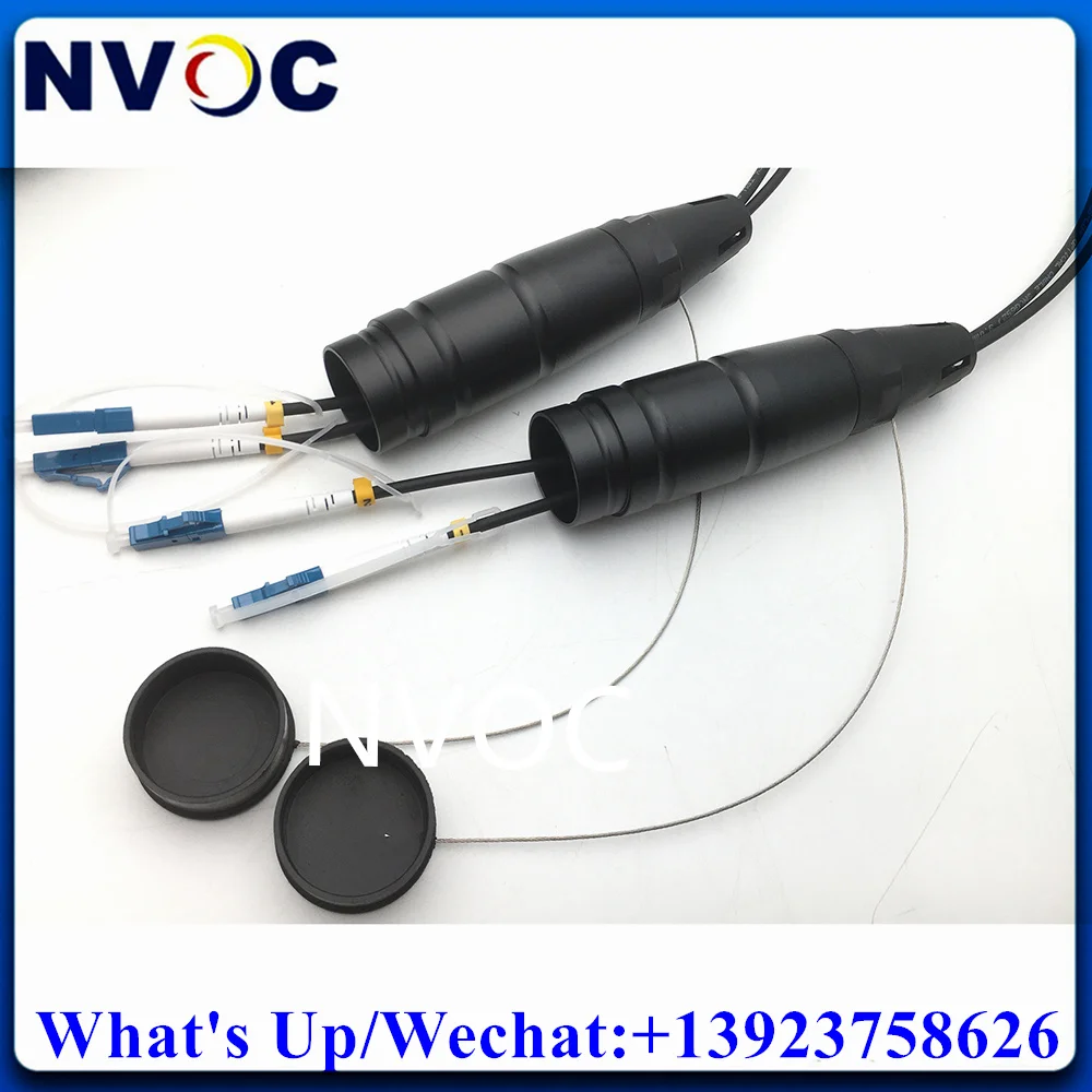 2Cores 300M SM G657A1,4.0mm 5.0mm Duplex TPU Black Cable,2C Singlemode PDLC/ST/FC/SC/PC Armored Fiber Optic Patch Cord Connector