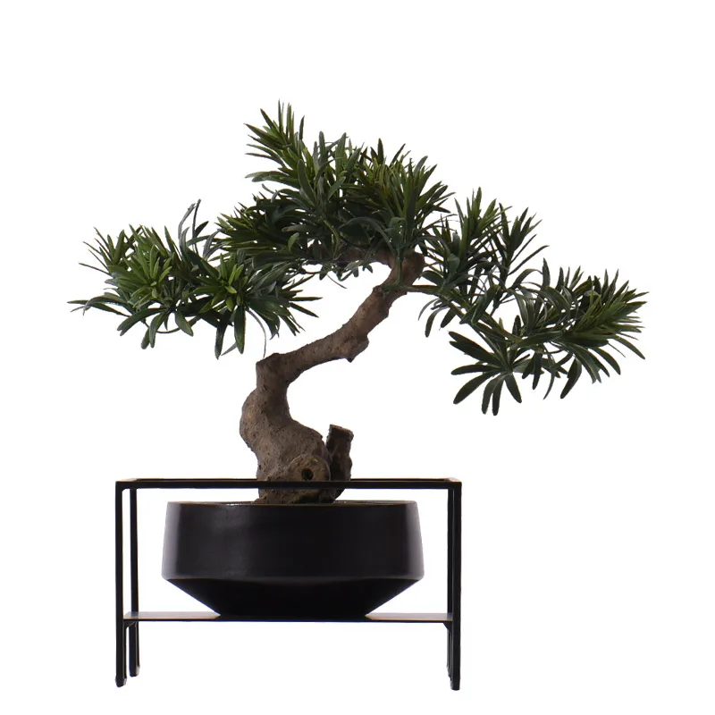 

YY Decoration Living Room Study Desktop Zen Pine Bonsai Model Room Soft Decoration