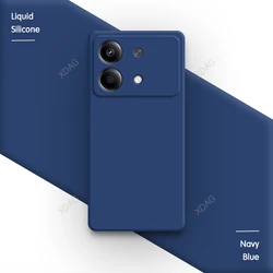 Liquid Silicone Soft Square Mobile Phone Case - Premium Cover for Redmi Note 13R Pro (Navy Blue)