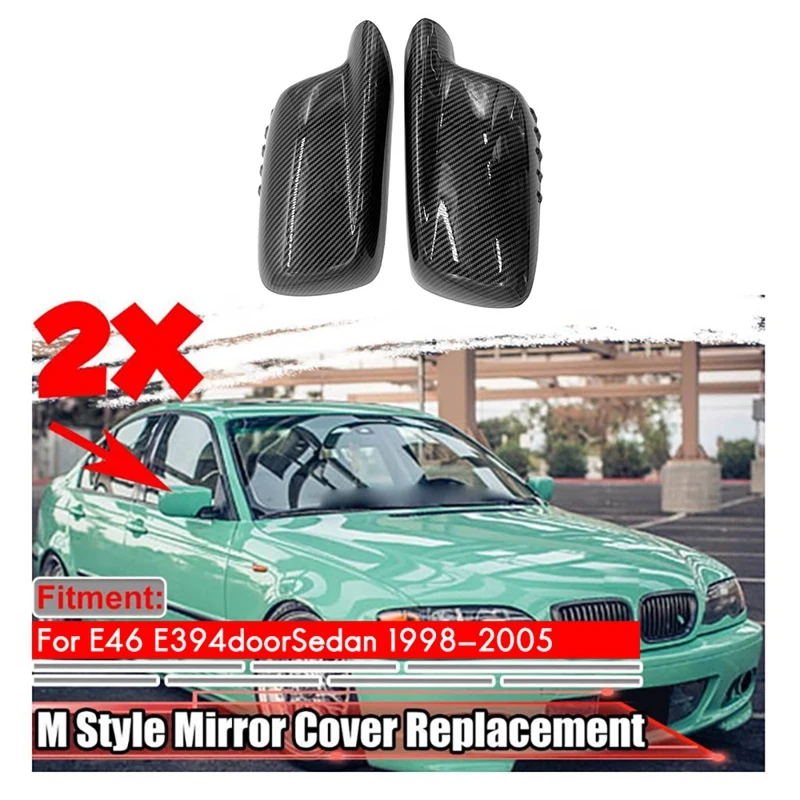 

Carbon Fiber Car Side Rearview Mirror Cap Cover Rear View Mirror Covers Direct Replace For BMW E46 E65 E66 E67